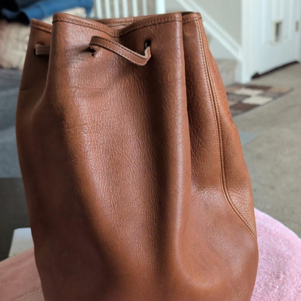 Coach Leather Drawstring Backpack in Rich Brown - Picture 4 of 13